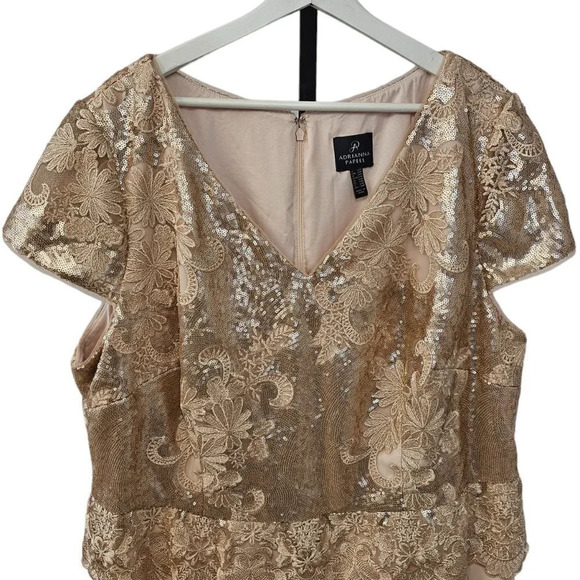 Adrianna Papell Womens Plus  Size Sequin Maxi Dress Size 24W - Picture 4 of 12